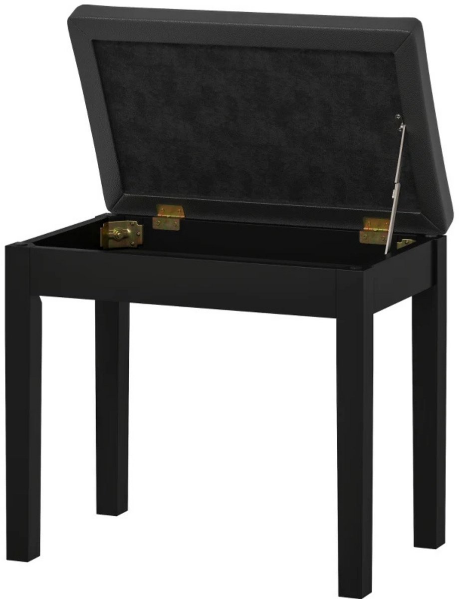 Pianokruk met opbergruimte - Kruk - Piano Kruk - Pianobank - Bankje - Zitbankje - Modern- Zwart - 55B x 34T x 50H cm