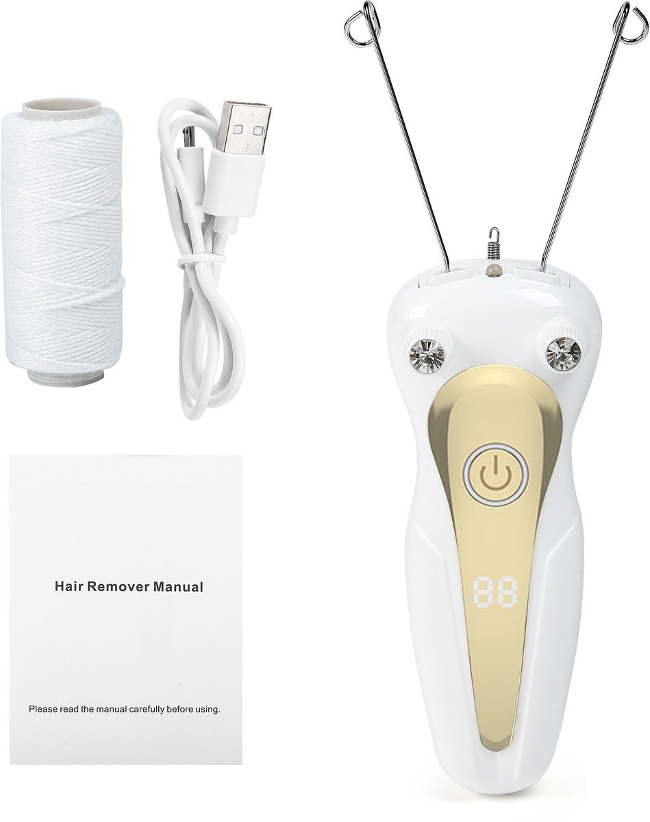 Creatorally Elektrische Ontharme - Haarverwijderaar - Gezichtshaar Verwijderaar - Wenkbrauw Epilator - Epilator - Gezichtshaar - Katoenen Draad Epilator - Dames Gezicht Armen Lichaam Draadontharing
