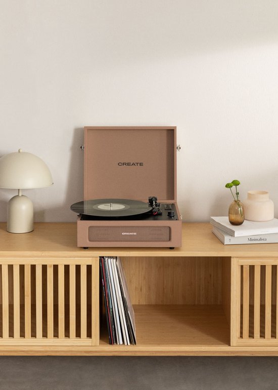 CREATE - Platenspeler Retro - Bluetooth, USB, SD, MicroSD en Mp3-recorder/speler - Mokka - RECORD PLAYER RETRO — afbeelding 5