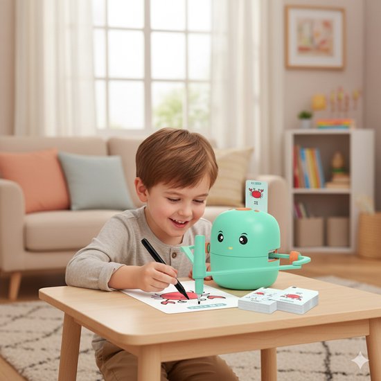 Kinderen Tekenrobot,Met 100 Kaarten Interactief Slim Schilderen Leren