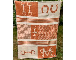 Wollen Plaid / Deken Forest Deer Sand Agave/Green - 100% nieuwe wol, extra dik - extra zacht - warm - isolerend - 2 kleurig - Must Have voor outdoor liefhebbers! - 130x170cm - Perfect cadeau idee