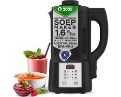 TurboTronic FSM7 Elektrische Soepmaker – Smoothiemaker – 6 Pre-set Programma’s – Zwart