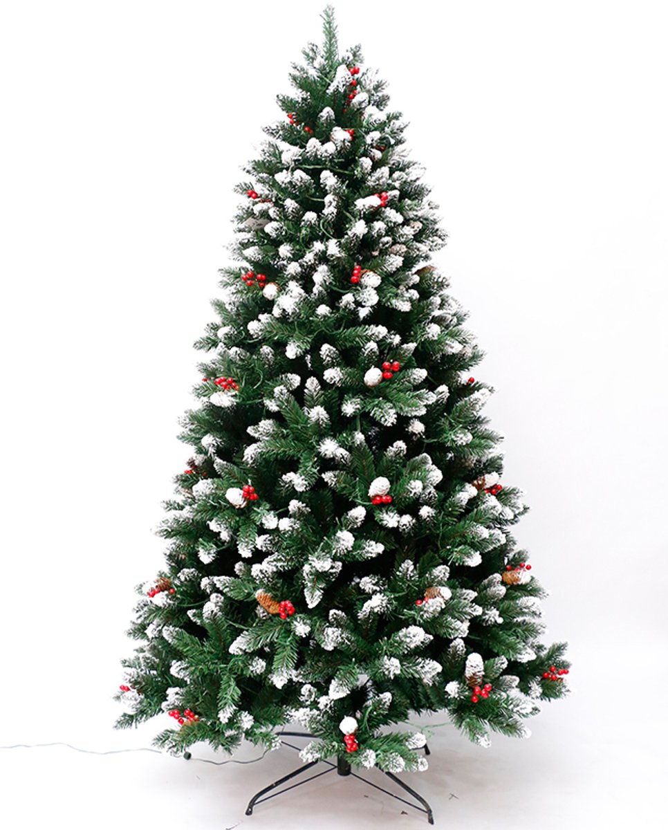 Premfy Kunstkerstboom 180 cm - 1200 takken - met 40 echte Dennenappels - Inclusief Luxe Opbergtas - Zonder verlichting - Kerstboom - Natuurlijke uitstraling - Mooi Vol