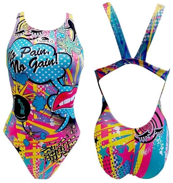 Turbo Crazy Comic Maillot de Bain Multicolore S Femme