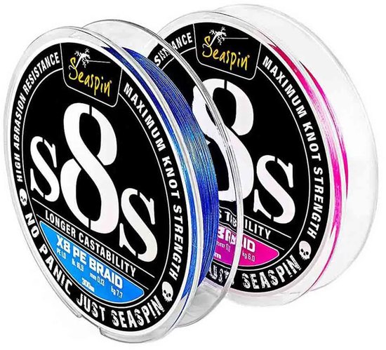 Seaspin S8s X8 Gevlochten Vislijn 150 M Blauw,Roze 0.130 mm van Seaspin — afbeelding 2