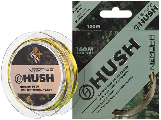 Nomura Hush 8x 150 M Gevlochten Vislijn Transparant 0.180 mm van Nomura — afbeelding 2