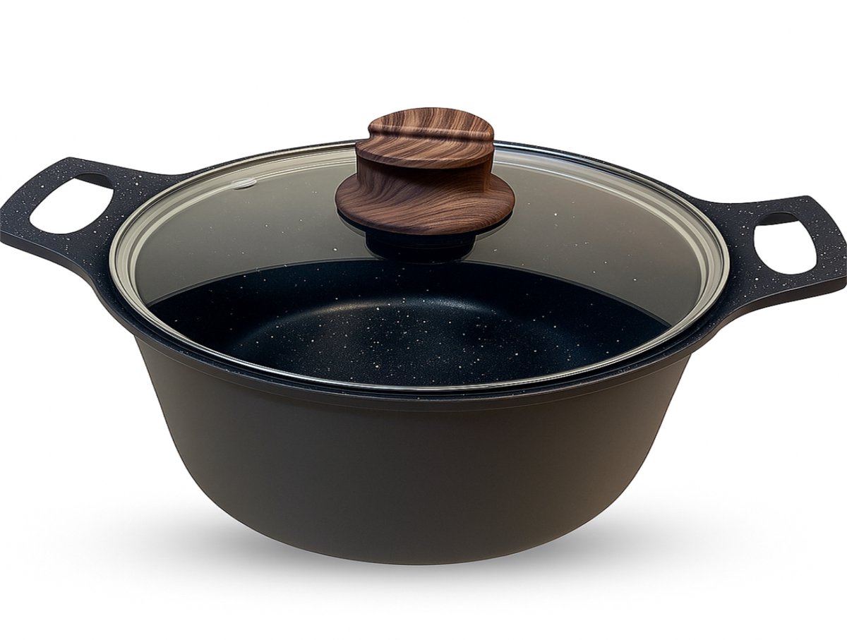 Hakal Gietaluminium Kookpan - braadpan - met Glazen Deksel -Ø 32 cm - Inductiegeschikt