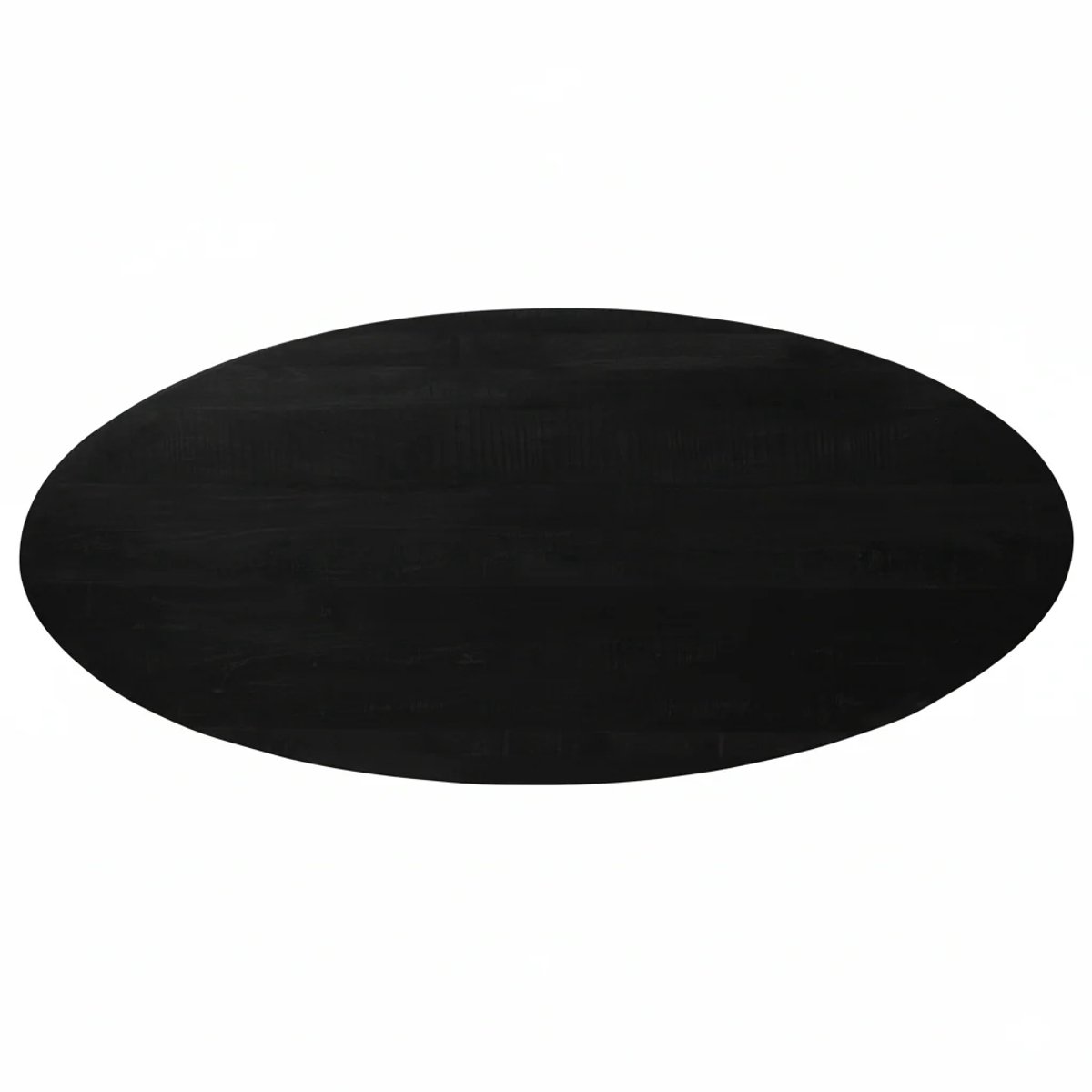 Sfeerwonen Enzo Tafelblad Ovaal 240 x 110 cm – Mangohout Zwart – Massief Hout – Rechte Rand 5 cm – Zonder Onderstel