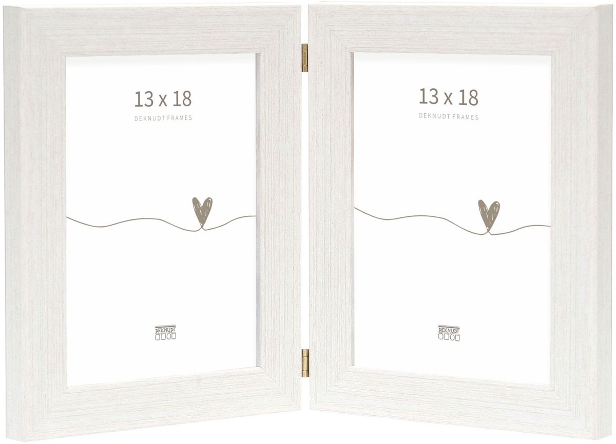 Deknudt Frames fotolijst S41VF1 H2V - wit - tweeluik - 2x 13x18 cm
