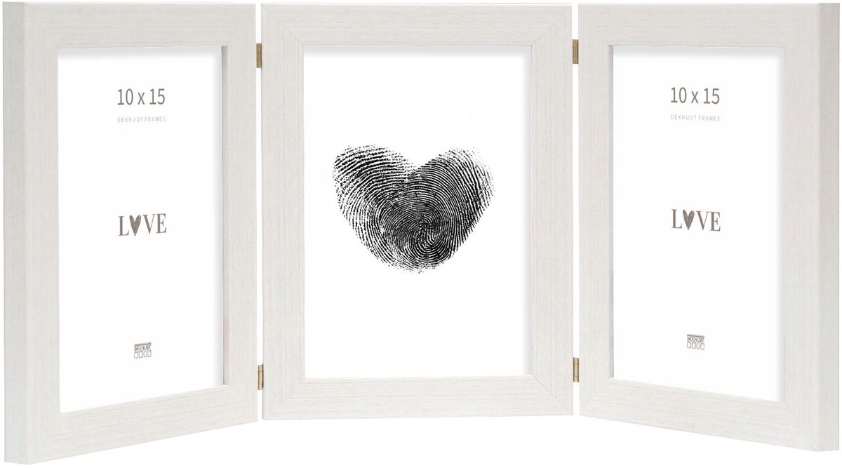 Deknudt Frames fotolijst S41VF1 H3V - wit - drieluik - 3x 10x15 cm