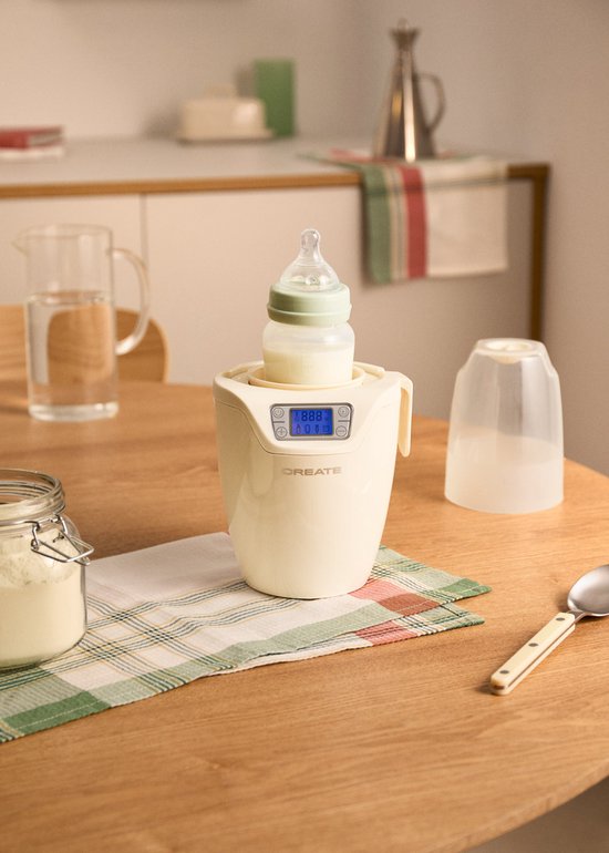 CREATE - Flessenwarmer en sterilisator met stoomkookfunctie - 1 fles - Gebroken wit - BABY BOTTLE WARMER van CREATE — afbeelding 4