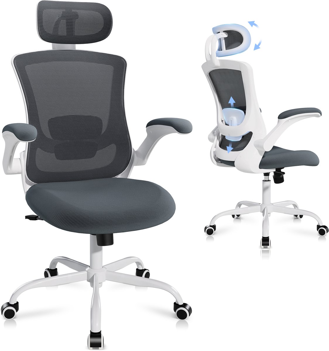 COLAMY Ergonomische Bureaustoel met Hoge Mesh Rugleuning