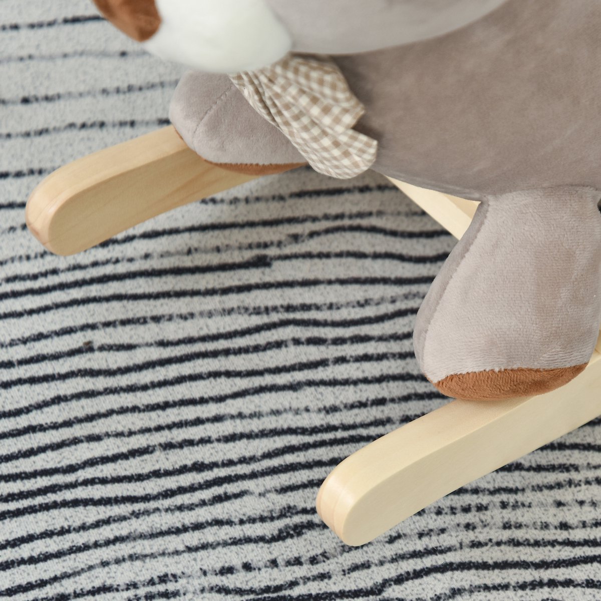 HOMCOM-Kinderschommelpaard-Knuffel-60x33x50cm-Grijs