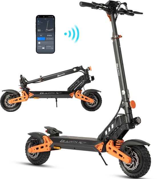 LEAWIN D2pro Elektrische Step - 960Wh Accu - Actieradius 70 km - 500W Motor - Cruise Control - Anti-diefstalmodus - 10 inch Offroad Tubeless Banden - Dubbele Vering - Opvouwbare - Slimme bediening via Bluetooth en App - LCD-Display