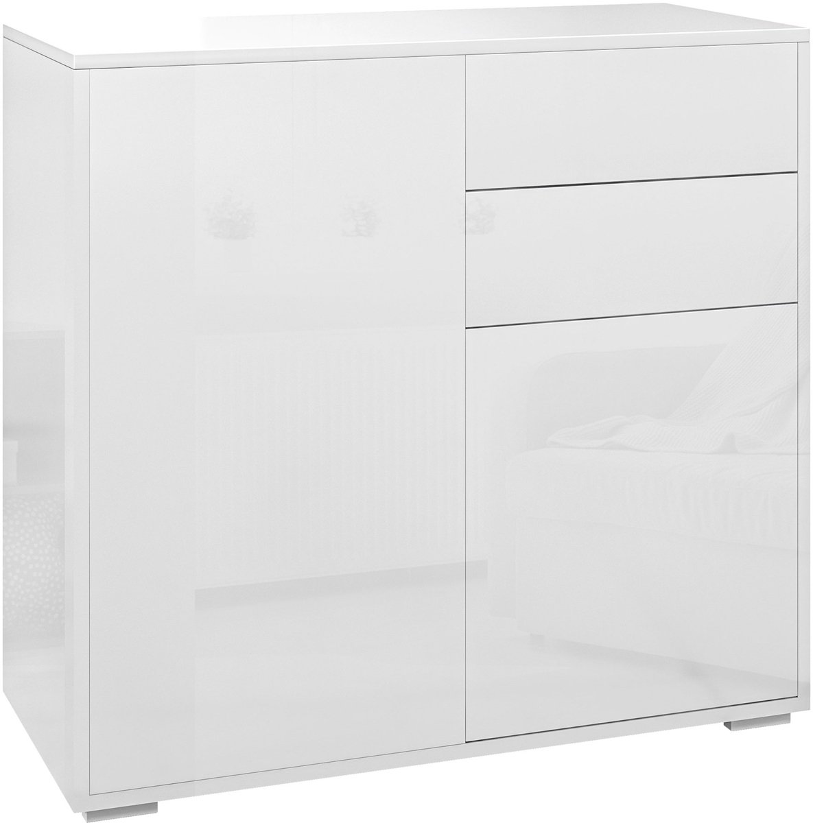 HOMCOM Dressoir - Spaanplaat - 79x36x74cm - Wit gelakt