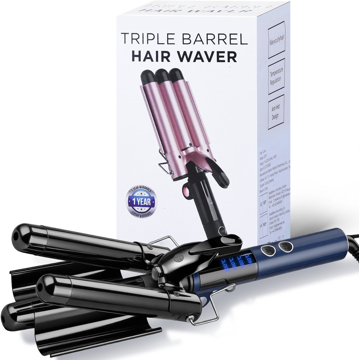 JVJH 25mm Krultang,Adjustable Waver Golvende Stijlen, Beachy - afbeelding 2