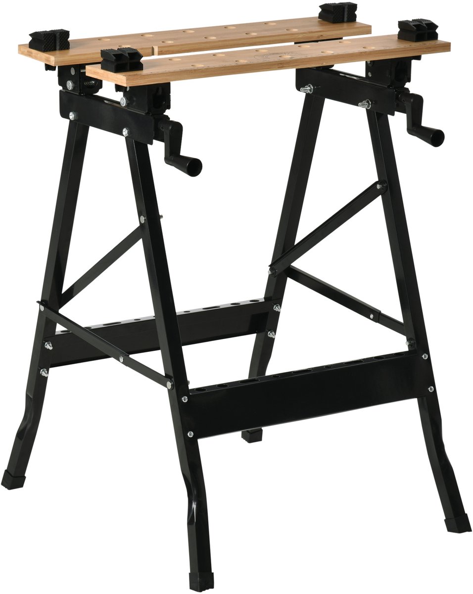 HOMCOM Werkbank - Staal - 63,5x60,5x78cm - Zwart