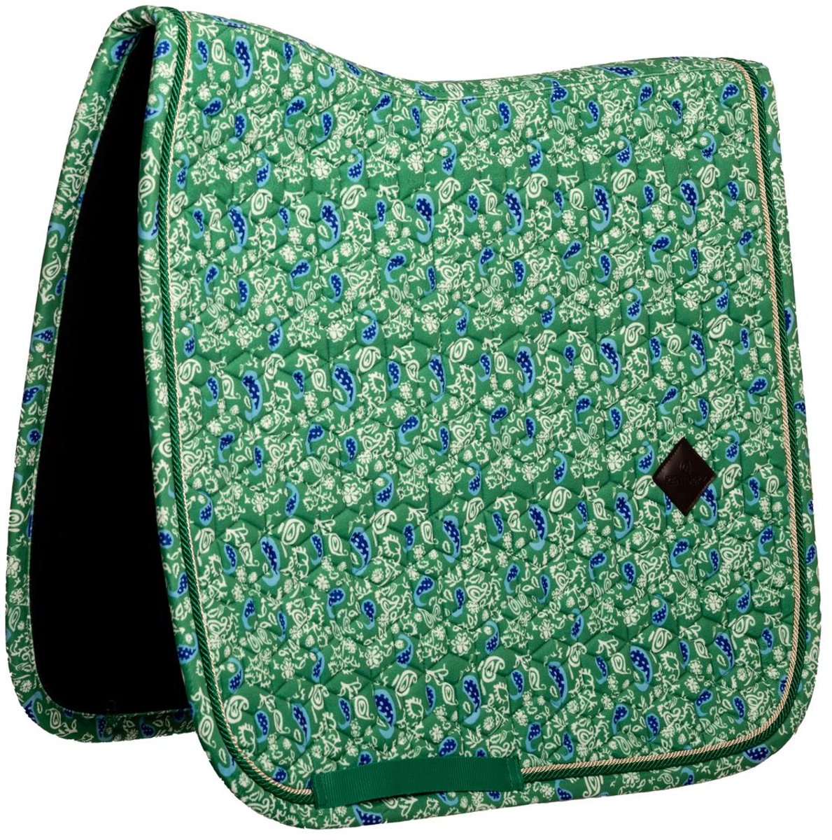 Kentucky Horsewear - Zadeldoek velvet paisley garden printing green/navy dressuur