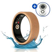 SyncGear Smart Ring - Slimme Ring voor Dames Inclusief Oplaadcase – Stappenteller - Activity Tracker - SpO2 - Zonder Abonnementskosten - IP68 Waterdicht - Nederlandse App - Maat 8 (Europese Maat 57) - Kleur: Rose Goud