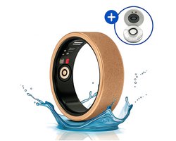 SyncGear Smart Ring - Slimme Ring voor Dames Inclusief Oplaadcase – Stappenteller - Activity Tracker - SpO2 - Zonder Abonnementskosten - IP68 Waterdicht - Nederlandse App - Maat 8 (Europese Maat 57) - Kleur: Rose Goud