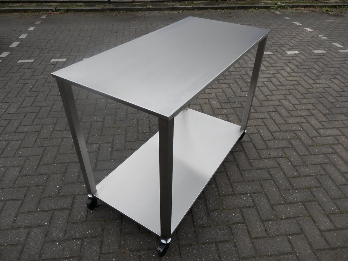 Werktafel 120 x 60 cm, Werktafel RVS, Werktafel op wielen, Werktafel.