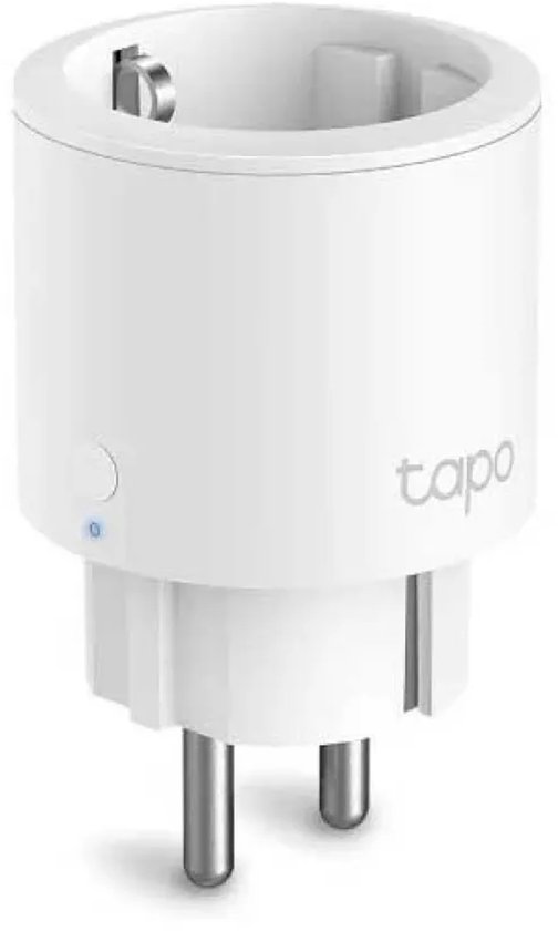 Witte Tapo P115 mini slimme stekker met blauw indicatielampje.