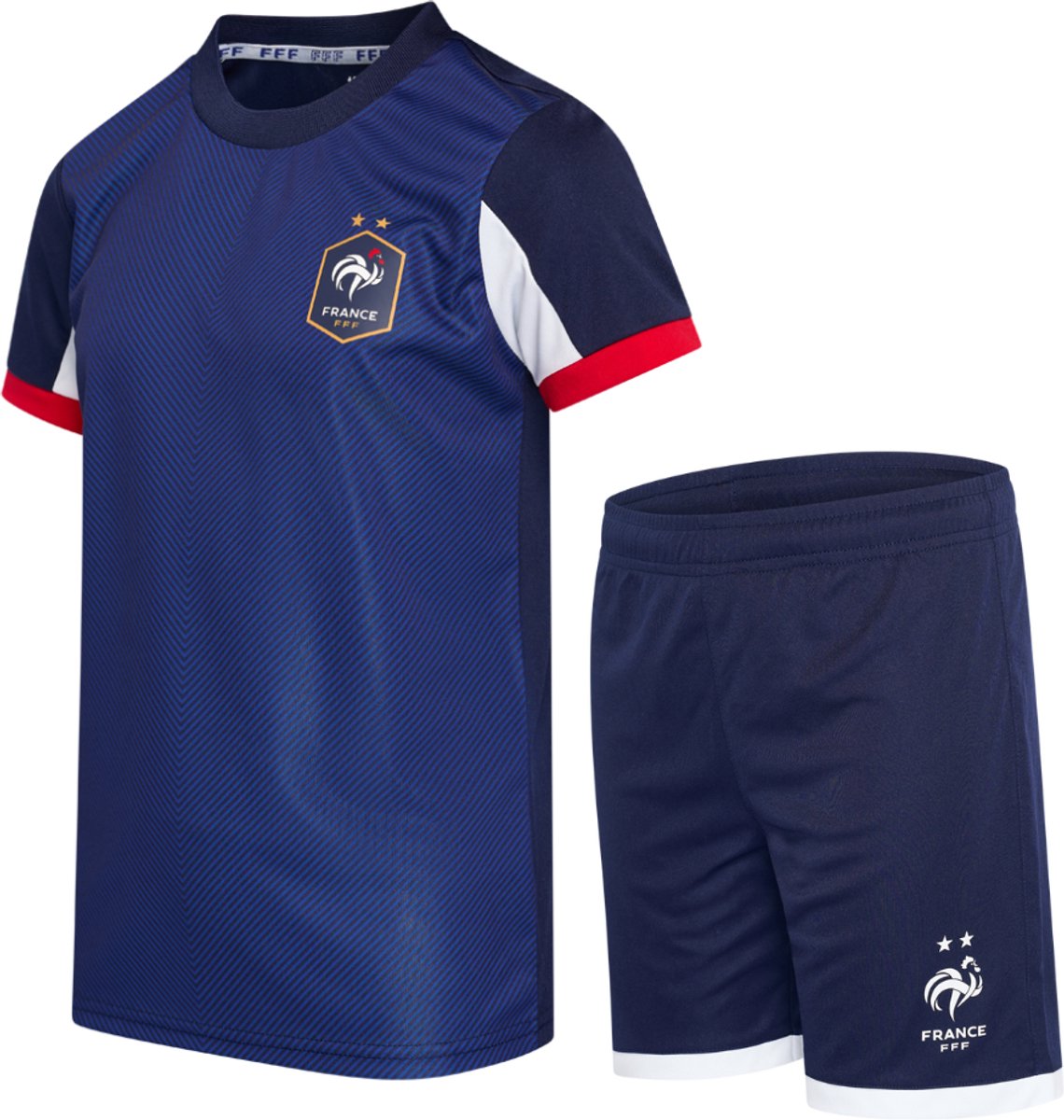 Frans Elftal Voetbaltenue 24/25 - Maat 128 - Voetbaltenue Kinderen - Kylian Mbappé - Frankrijk - Kids - Unisex - Jongens - Meisjes