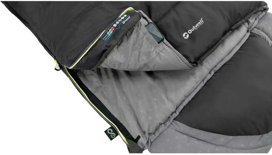 Outwell DS Contour slaapzak 220 cm Midnight Black rits rechts — afbeelding 5