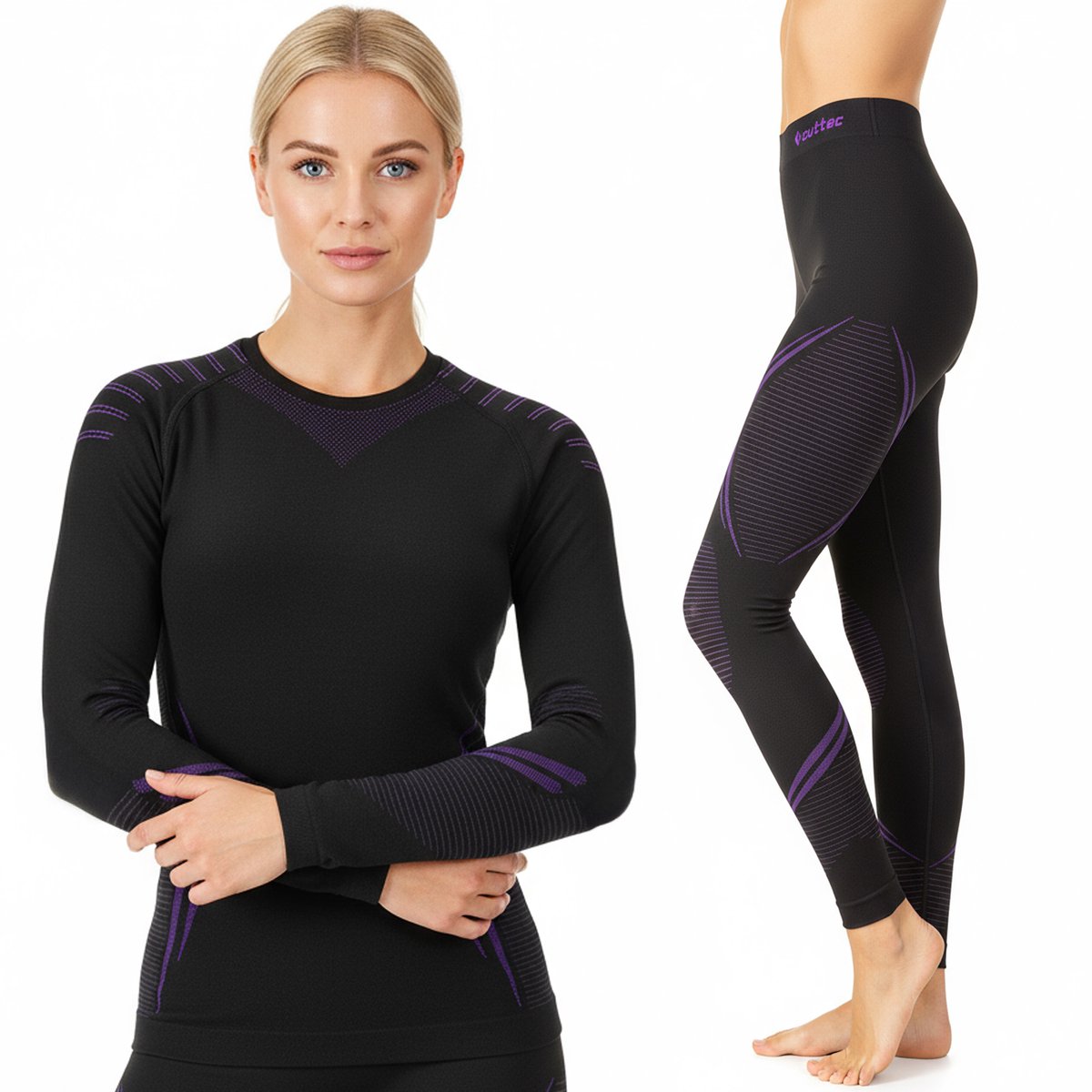 Outtec® Thermo Ondergoed Dames Ademend - Maat S/M - Ski Ondergoed Functionele Ondergoedset, Winter Thermische Onderlaag