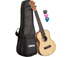 Cascha HH 2154L linkshandige solid top tenor ukelele set