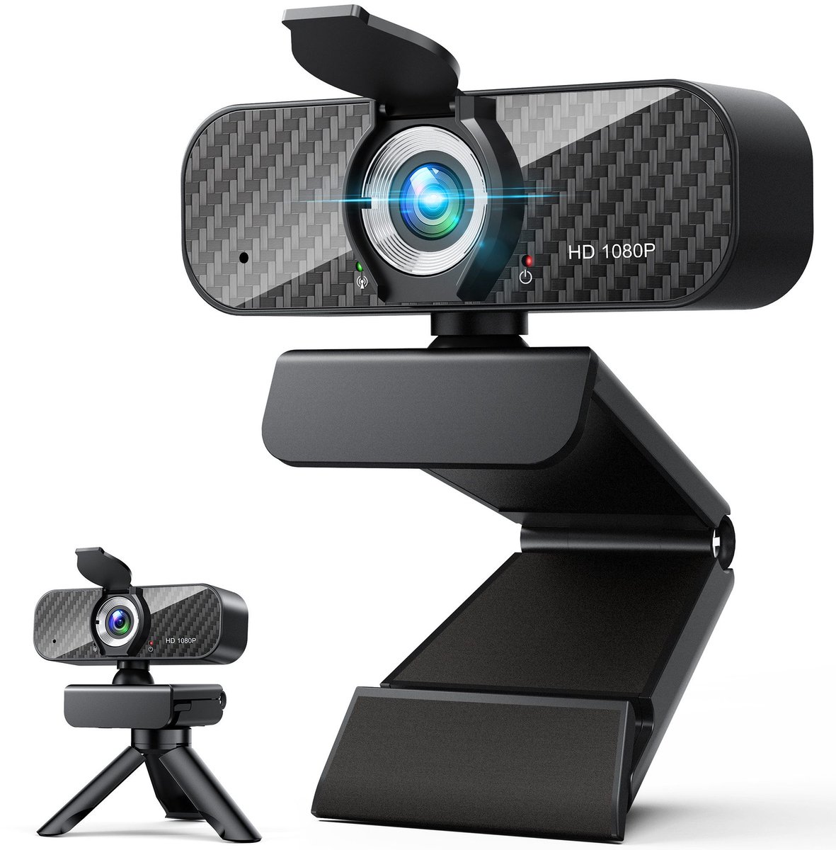 IBETTERTEC Full HD Webcam met Ruisvrije Microfoon - Incl. Tripod en Webcam Cover - 1080P - Voor Laptop en PC - Windows en Mac
