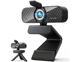 IBETTERTEC Full HD Webcam met Ruisvrije Microfoon – Incl. Tripod en Webcam Cover – 1080P – Voor Laptop en PC – Windows en Mac