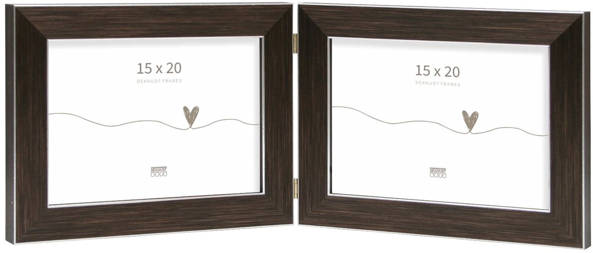 Deknudt Frames fotolijst S41VK3 H2H - bruin - tweeluik - 2x 15x20 cm