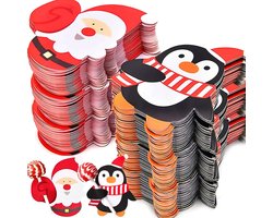 100 stuks omslagen kerst voor lolly decoratie - lolly omslagen - traktatie kerstman en pinguïn