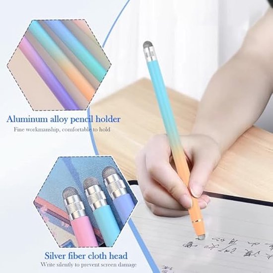 Universele tablet-stylus Geschikt voor touchscreen, 4 stylussen, 2-in-1 capacitieve touch-stylus, touchpen compatibel met Android/iOS-smartphones, tablets van Merkloos — afbeelding 4