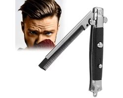 Actie4you® - Uitvouwbare Metalen Haarkam – Vouwbare Kam – Uitklapkam – Stiletto Kam - Zwart