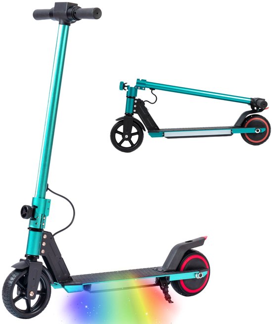 Elektrische step voor kinderen Vankel S32 - 6.5 Zoll Banden-Opvouwbare Kinderstep voor 6-15 jaar, 150W Motor, Maximumsnelheid 14 km/u – E-Step met LED Display, Lichtgewicht Elektrische Step Skateboard met EBS-Maximale Belasting 100kg-groen