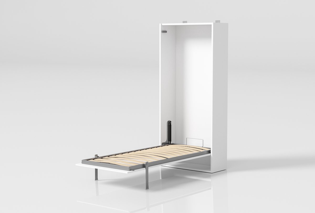 Compaqt Wonen Compaqt - 90x200 - 1-persoons Opklapbed Verticaal - Inclusief Orthopedisch Matras - Made in Italy Wit