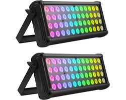 Bibeenah Wall Washer LED – 2 Stuks RGB Wallwashing Lamp – 48 LED – Podium- en Feestverlichting – DJ, Party & Event Lichtdecoratie