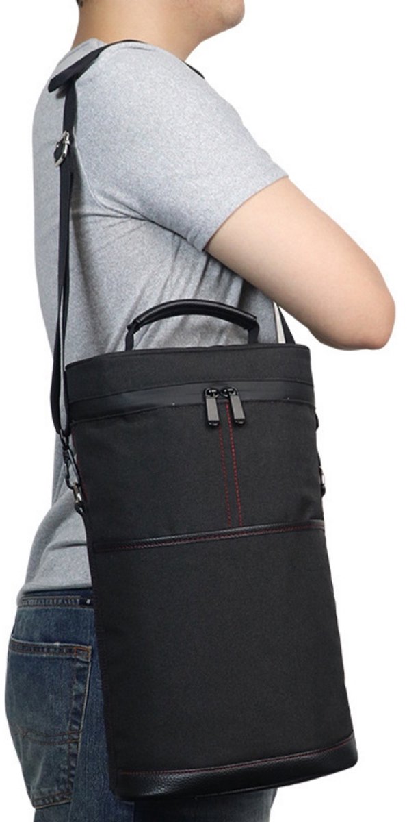 1 stuk - Tas - Geïsoleerde tas - Outdoor oxford-stof - Warmte-isolerend en lekvrij - Draagbare wijnkoeler - Geschikt voor picknicks, stranduitstapjes, reizen en banketten - Zwart — afbeelding 5