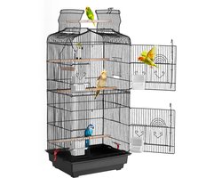 VEVOR Vogelkooi Parkietenkooi Vogelhuis Vogelbouwer 457x355x925mm Zwart