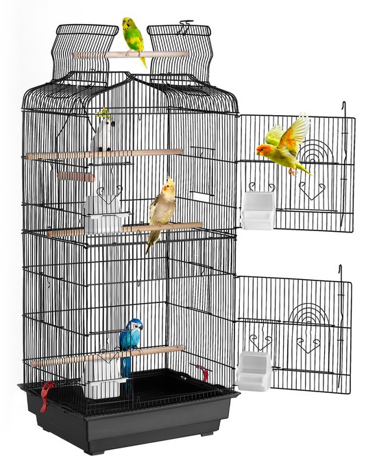 VEVOR Vogelkooi Parkietenkooi Vogelhuis Vogelbouwer 457x355x925mm Zwart