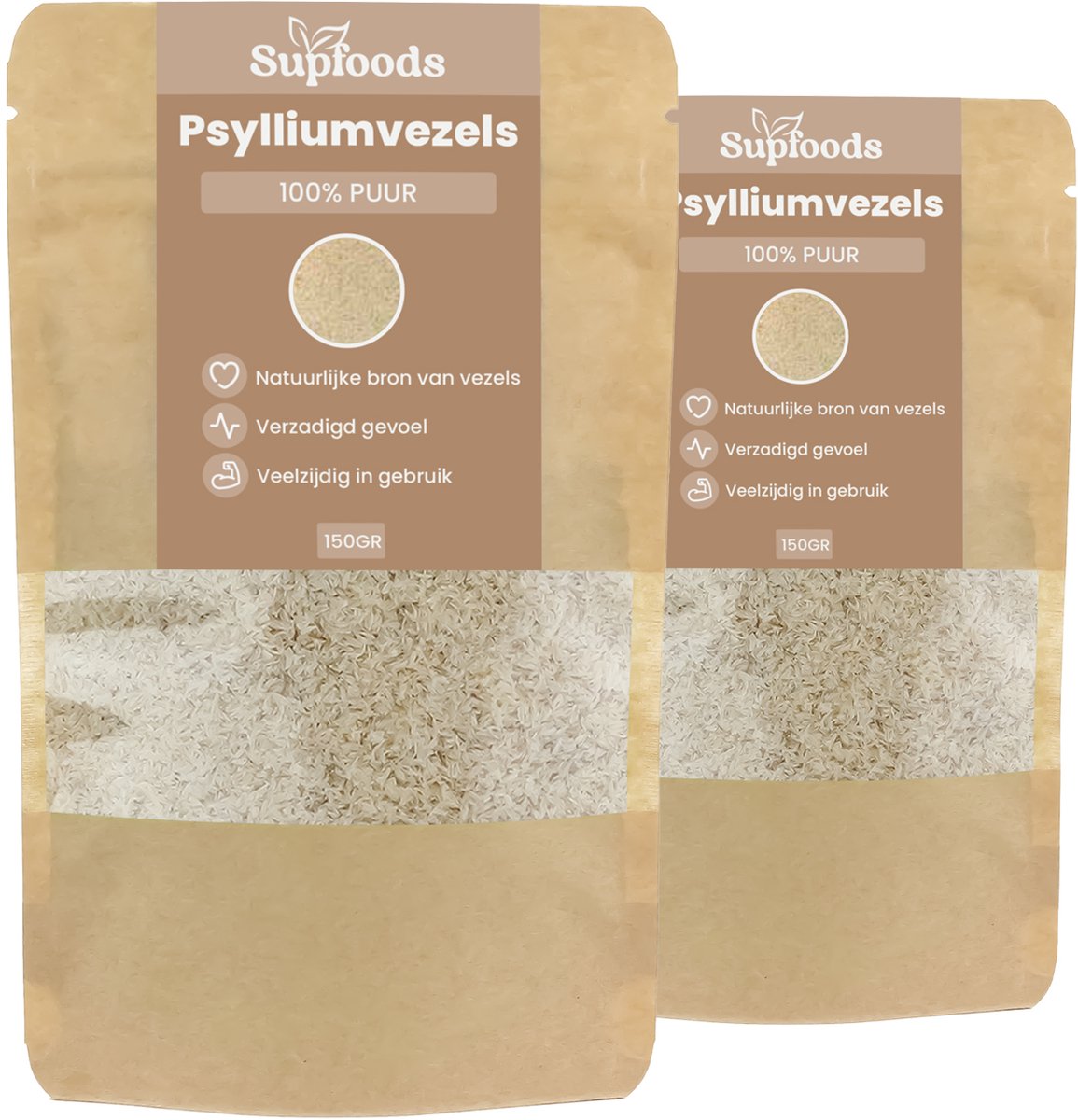 Psylliumvezels 100% Puur - 300gram - Psyllium Husk of Vlozaad is rijk aan IJzer, Magnesium en Calcium - Vezel supplement - Psylliumvezels voor Smoothies, Yoghurt of Bakken