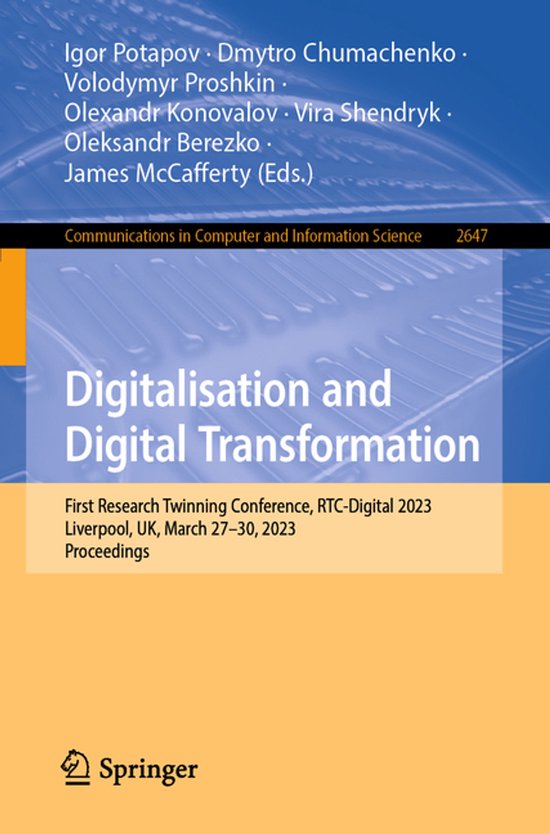 Communications in Computer and Information Science2647- Digi ... - cover