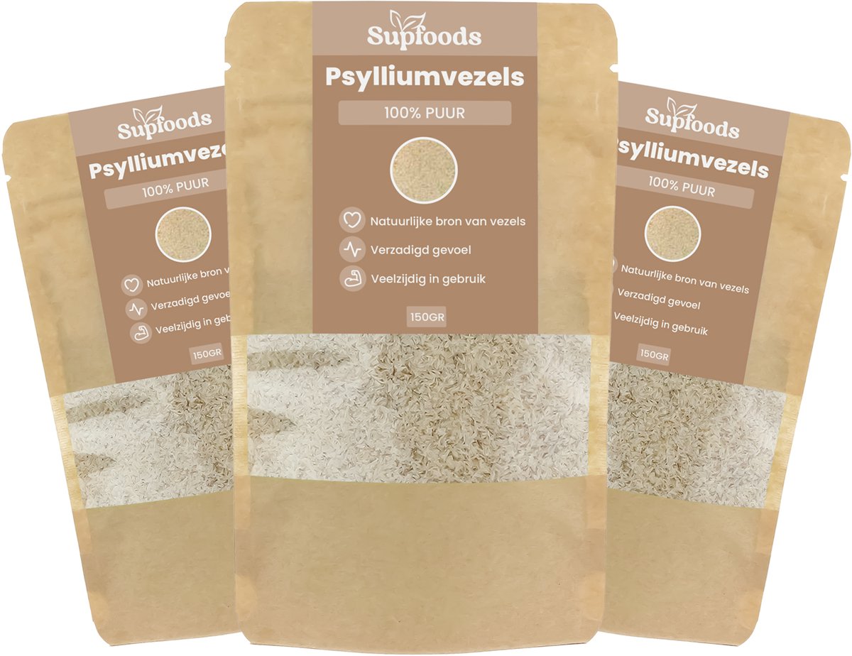 Psylliumvezels 100% Puur - 600gram - Psyllium Husk of Vlozaad is rijk aan IJzer, Magnesium en Calcium - Vezel supplement - Psylliumvezels voor Smoothies, Yoghurt of Bakken