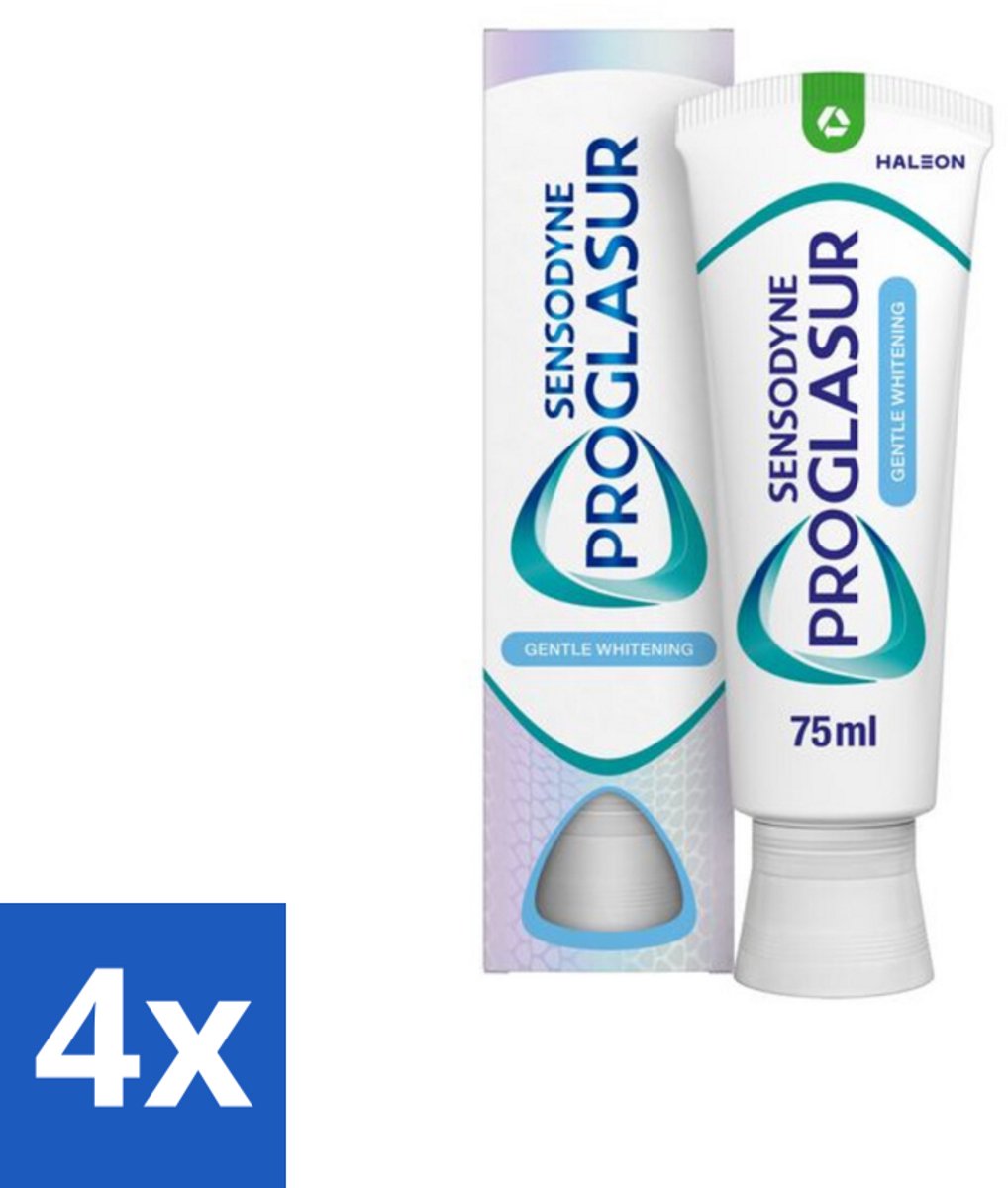 4 x Sensodyne - Tandpasta - Proglasur Gentle Whitening - Tandglazuur Versterkend - 75 ml - Tandpasta - Tanderosie - Glazuur - Tanden Bleken - Tanden Beschermen