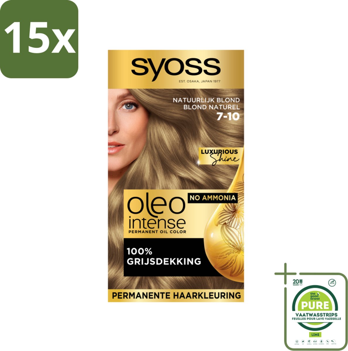 Syoss Oleo Intense - Haarverf - 7-10 - Natuurlijk Blond - 115ml x 15