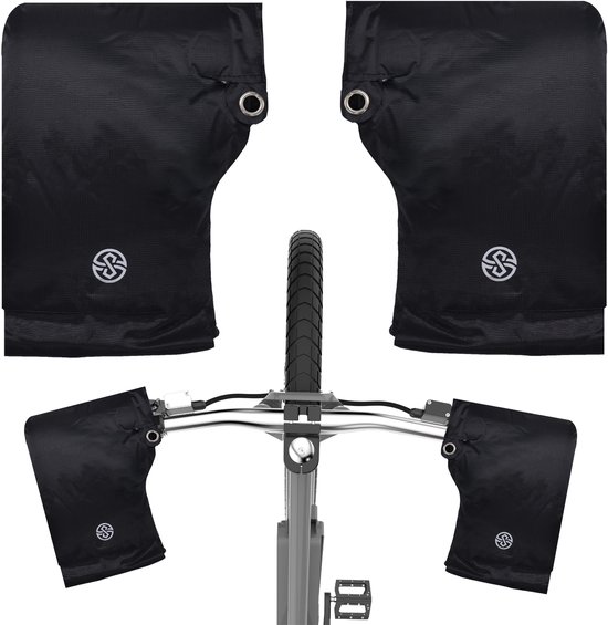 Gants de cyclisme Scoleco - Gants de cyclisme - Chauffe-mains - Manchons de cyclisme - Rembourrage Extra épais pour des mains bien au chaud - Universel - 37 x 16 cm - Zwart