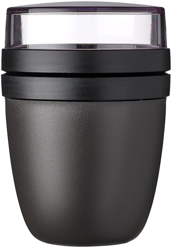 Mepal Lunchpot Ellipse - 500 ml - Yoghurt en Muesli beker to go - Geschikt voor vriezer. magnetron en vaatwasser - Nordic black