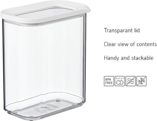 Mepal - Boîte à fromage Modula - 2000 ml - noir - Boîte de produits frais avec couvercle - transparent - boîte de conservation koelkast